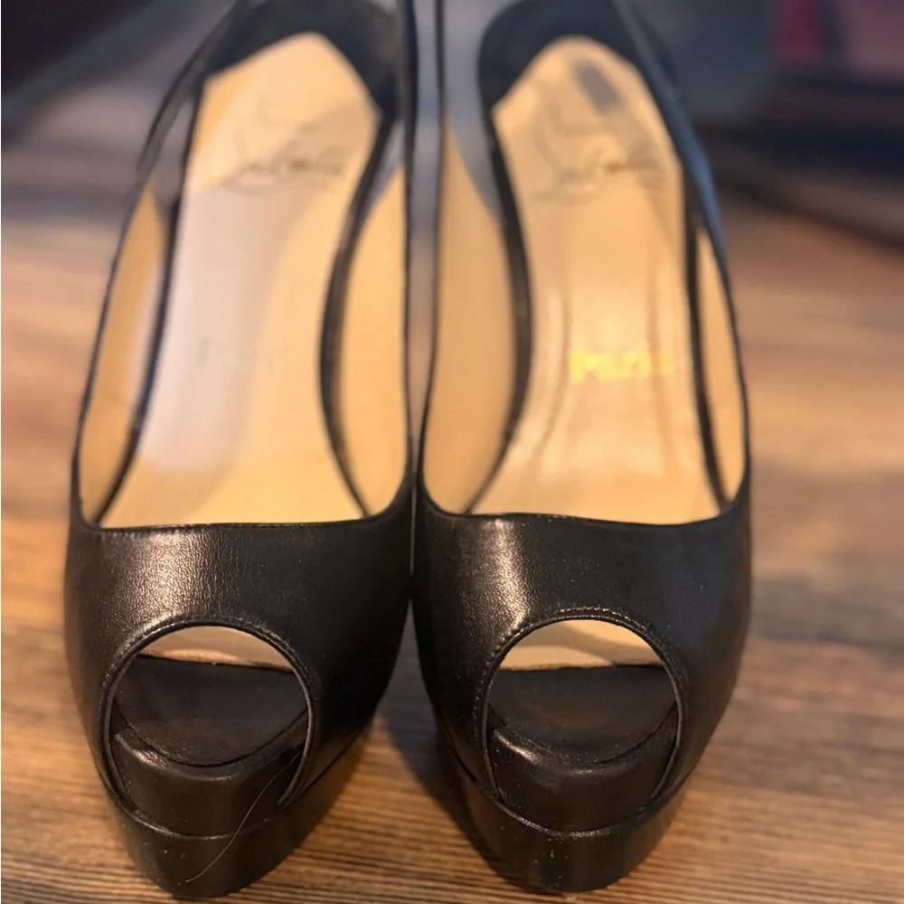 NIB Christian Louboutin Catenita 120mm Peep-Toe Slingback size 37 EU/6.5-7 - Picture 9 of 12
